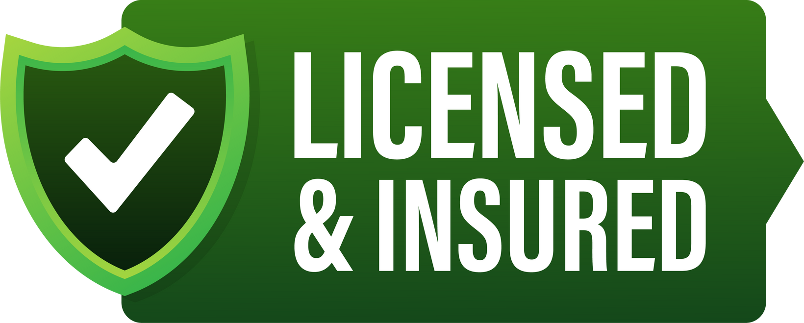 licensed and insured vector icon with tick mark and shield